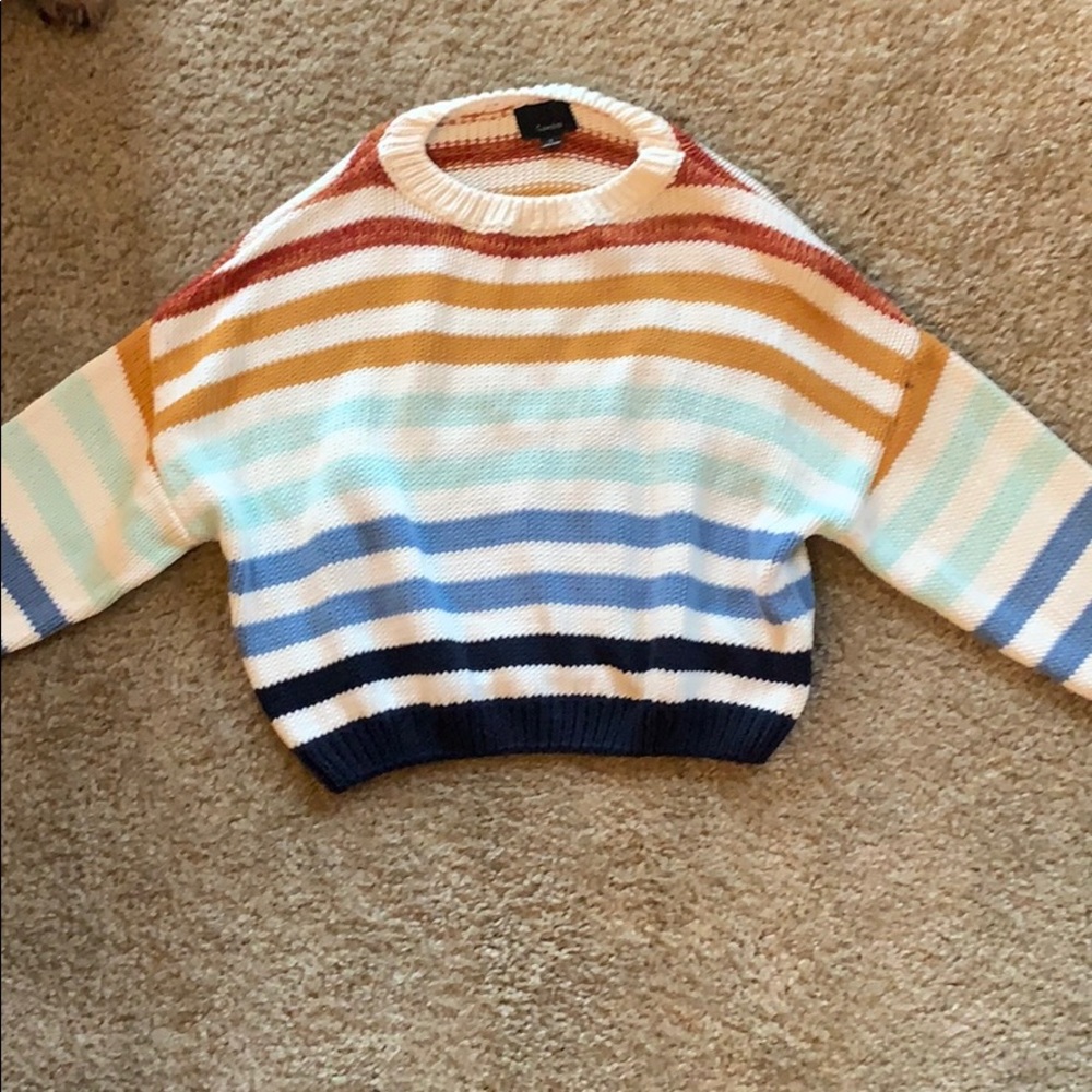 Cropped stripe sweater